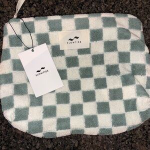 Slowtide Green and White Checkered Pouch